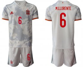 Wholesale Cheap Men 2020-2021 European Cup Spain away white 6 Adidas Soccer Jersey