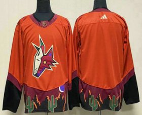 Cheap Men\'s Arizona Coyotes Blank Orange 2022 Reverse Retro Stitched Jersey