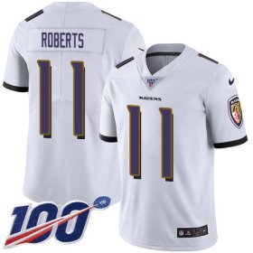 Wholesale Cheap Nike Ravens #11 Seth Roberts White Men\'s Stitched NFL 100th Season Vapor Untouchable Limited Jersey