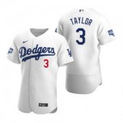 Wholesale Cheap Los Angeles Dodgers #3 Chris Taylor White 2020 World Series Champions Jersey
