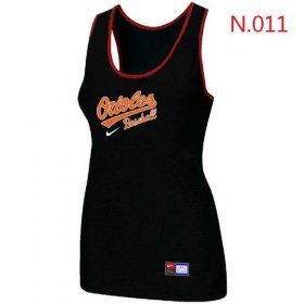 Wholesale Cheap Women\'s Nike Baltimore Orioles Tri-Blend Racerback Stretch Tank Top Black
