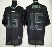 Wholesale Cheap Jets #15 Tim Tebow Lights Out Black Stitched NFL Jersey