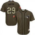 Wholesale Cheap Blue Jays #29 Joe Carter Green Salute to Service Stitched Youth MLB Jersey
