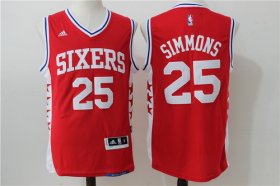 Wholesale Cheap Men\'s Philadelphia 76ers #25 Ben Simmons Red Revolution 30 Swingman Basketball Jersey
