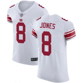 Wholesale Cheap Nike Giants #8 Daniel Jones White Men\'s Stitched NFL Vapor Untouchable Elite Jersey