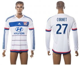 Wholesale Cheap Lyon #27 Cornet Home Long Sleeves Soccer Club Jersey