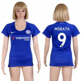 Wholesale Cheap Women\'s Chelsea #9 Morata Home Soccer Club Jersey