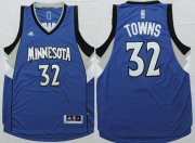 Wholesale Cheap Men's Minnesota Timberwolves #32 Karl-Anthony Towns Revolution 30 Swingman 2015 Draft New Blue Jersey