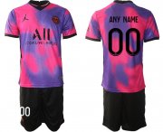 Wholesale Cheap Men 2020-2021 Club Paris Saint-Germain away purple customized Soccer Jersey