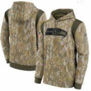 Wholesale Cheap Men Seattle Seahawks Nike Camo 2021 Salute To Service Therma Performance Pullover Hoodie