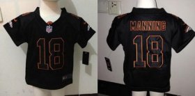 Wholesale Cheap Toddler Nike Broncos #18 Peyton Manning Lights Out Black Stitched NFL Elite Jersey