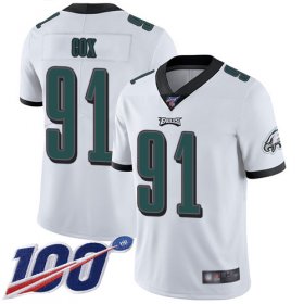 Wholesale Cheap Nike Eagles #91 Fletcher Cox White Men\'s Stitched NFL 100th Season Vapor Limited Jersey