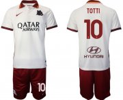 Wholesale Cheap Men 2020-2021 Club Roma away white 10 Nike Soccer Jersey