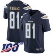 Wholesale Cheap Nike Chargers #81 Mike Williams Navy Blue Team Color Men's Stitched NFL 100th Season Vapor Limited Jersey