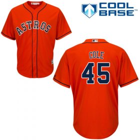 Wholesale Cheap Astros #45 Gerrit Cole Orange Cool Base Stitched Youth MLB Jersey
