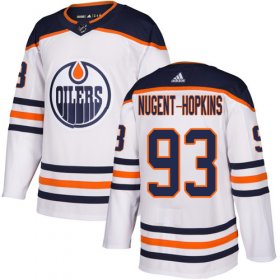 Wholesale Cheap Adidas Oilers #93 Ryan Nugent-Hopkins White Road Authentic Stitched NHL Jersey