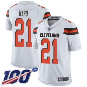 Wholesale Cheap Nike Browns #21 Denzel Ward White Men\'s Stitched NFL 100th Season Vapor Limited Jersey