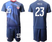 Wholesale Cheap Men 2020-2021 Season National team United States away blue 23 Soccer Jersey