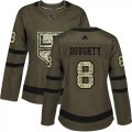 Wholesale Cheap Adidas Kings #8 Drew Doughty Green Salute to Service Women's Stitched NHL Jersey