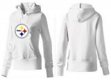 Wholesale Cheap Women's Pittsburgh Steelers Logo Pullover Hoodie White