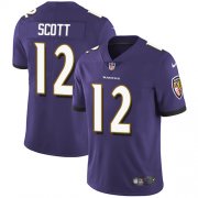 Wholesale Cheap Nike Ravens #12 Jaleel Scott Purple Team Color Men's Stitched NFL Vapor Untouchable Limited Jersey