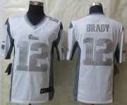 Wholesale Cheap Nike Patriots #12 Tom Brady White Men's Stitched NFL Limited Platinum Jersey