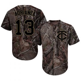 Wholesale Cheap Twins #13 Ehire Adrianza Camo Realtree Collection Cool Base Stitched Youth MLB Jersey