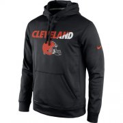 Wholesale Cheap Men's Cleveland Browns Nike Black Kick Off Staff Performance Pullover Hoodie