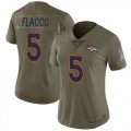 Wholesale Cheap Nike Broncos #5 Joe Flacco Olive Women's Stitched NFL Limited 2017 Salute to Service Jersey