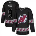 Wholesale Cheap Adidas Devils #9 Taylor Hall Black Authentic Team Logo Fashion Stitched NHL Jersey