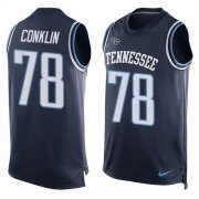 Wholesale Cheap Nike Titans #78 Jack Conklin Navy Blue Team Color Men's Stitched NFL Limited Tank Top Jersey