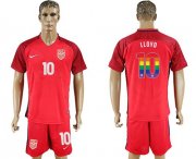 Wholesale Cheap USA #10 Lloyd Red Rainbow Soccer Country Jersey