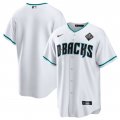 Men's Arizona Diamondbacks Blank White White 2023 World Series Cool Base Stitched Baseball Jersey