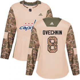 Wholesale Cheap Adidas Capitals #8 Alex Ovechkin Camo Authentic 2017 Veterans Day Women\'s Stitched NHL Jersey