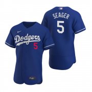 Wholesale Cheap Men's Los Angeles Dodgers #5 Corey Seager Nike Royal MLB Flex Base Jersey