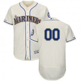 Wholesale Cheap Seattle Mariners Majestic Alternate Flex Base Authentic Collection Custom Jersey Cream