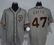 Wholesale Cheap Giants #47 Johnny Cueto Grey New Cool Base Road 2 Stitched MLB Jersey