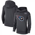 Wholesale Cheap Women's Tennessee Titans Nike Anthracite Crucial Catch Performance Pullover Hoodie