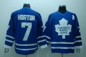 Wholesale Cheap Maple Leafs #7 Tim Horton Stitched Blue CCM Throwback NHL Jersey