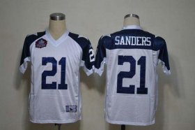 Wholesale Cheap Cowboys #21 Deion Sanders White Thanksgiving Stitched NFL Jersey