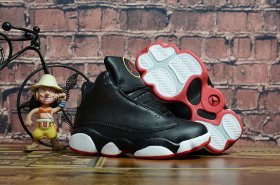 Wholesale Cheap Kids\' Air Jordan 13 Playoff Shoes Black/White-red