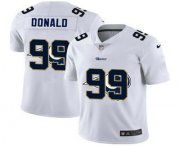 Wholesale Cheap Men's Los Angeles Rams #99 Aaron Donald White 2020 Shadow Logo Vapor Untouchable Stitched NFL Nike Limited Jersey