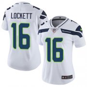 Wholesale Cheap Nike Seahawks #16 Tyler Lockett White Women's Stitched NFL Vapor Untouchable Limited Jersey