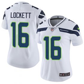 Wholesale Cheap Nike Seahawks #16 Tyler Lockett White Women\'s Stitched NFL Vapor Untouchable Limited Jersey