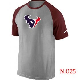 Wholesale Cheap Nike Houston Texans Ash Tri Big Play Raglan NFL T-Shirt Grey/Red