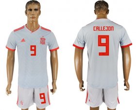 Wholesale Cheap Spain #9 Callejon Away Soccer Country Jersey