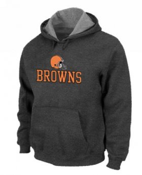 Wholesale Cheap Cleveland Browns Authentic Logo Pullover Hoodie Dark Grey