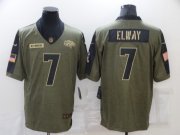 Wholesale Cheap Men's Denver Broncos #7 John Elway Nike Olive 2021 Salute To Service Retired Player Limited Jersey