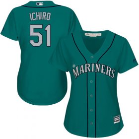 Wholesale Cheap Mariners #51 Ichiro Suzuki Green Alternate Women\'s Stitched MLB Jersey