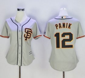 Wholesale Cheap Giants #12 Joe Panik Grey Road 2 Women\'s Stitched MLB Jersey